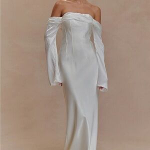 MESHKI Giselle off the shoulder white dress